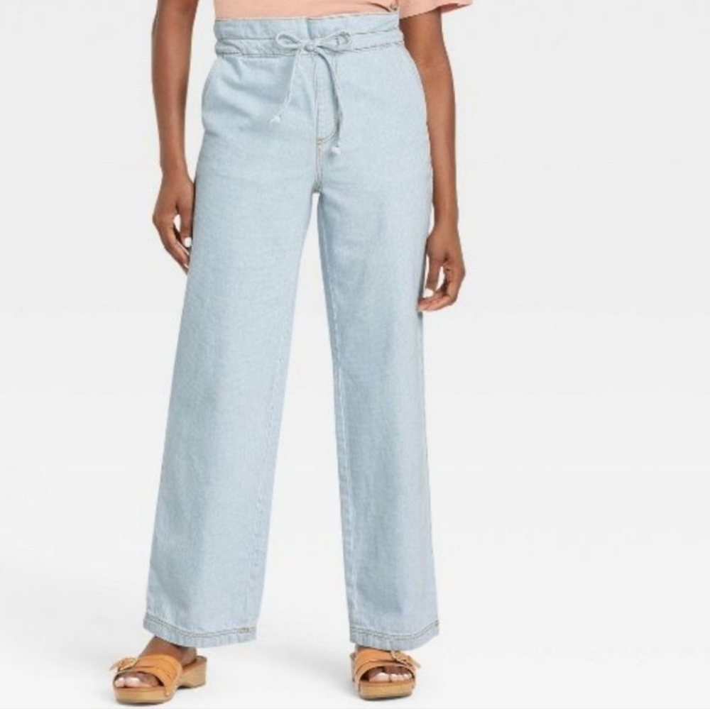 🔖FINAL SALE  | Universal Thread Light Wash Paper Bag Waist Wide Leg Jeans